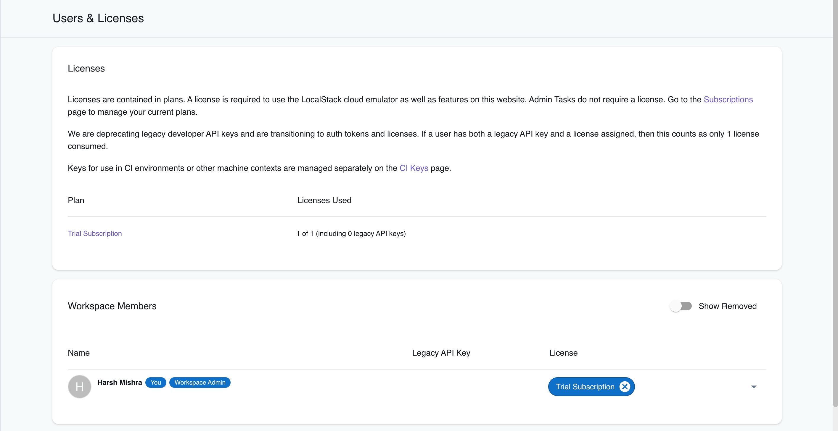 Assigning a license